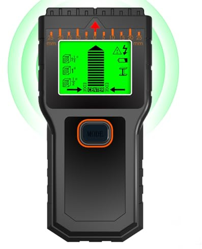 Teodute 7-in-1 Leitungssucher Leitungssuchgerät, Leitungsfinder mit LCD-Display und akustischem Alarm, Stromprüfer für Wände Holz Wechselstromkabel Metallständer Kabelträger Rohre (Schwarz)