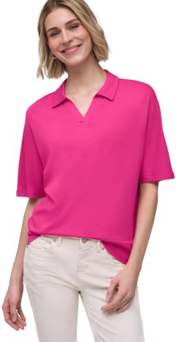 Street One Damen Dropped Shoulder Poloshirt mit Elastikbund
