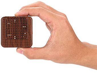 Weljoy Holzmaserung tragbarer Diffusor für ätherische Öle - Auto oder Reise, Mini-Größe, leise, wasserlos, wiederaufladbarer Akku oder USB (dunkelbraun)