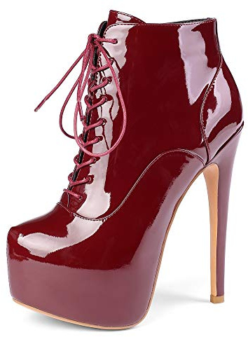 elashe- Stivaletti Donna con Tacco - 15CM Scarpe col Tacco con Plateau - Classiche Stivaletti Donna Inverno
