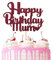 Happy Birthday Mum Cake Topper Glitter Party Favour Party Decoration Cake Toppers (RED)