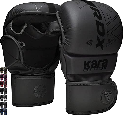 RDX MMA Handschuhe für Kampfsport Grappling Training, Maya Hide Leder Kara Sparring Handschuhe, Punchinghandschuhe für Muay Thai, Kickboxen, Freefight, Boxsack Gloves (MEHRWEG)