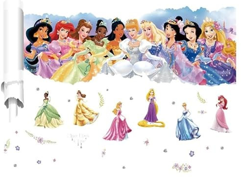 Kibi Wandaufkleber für Kinder, Prinzessin, Wandaufkleber, Kinderzimmer, Schlafzimmer