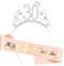 Zaloife 30. Geburtstag Krone Schärpe, Geburtstag Tiara Silber Geburtstag Schärpe Roségold, Junggesellinnenabschied Set für 30 Geburtstag Deko Geschenk und Frauen Party Accessoires