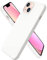 ORNARTO Custodia Compatibile con iPhone 13 Cover 6,1”, Protezione Completa Cover Sottile in Silicone Liquido in Gomma Gel Morbida con Fodera in Microfibra 6,1 pollici-Bianco