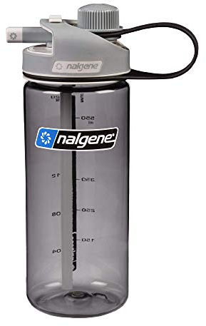 Nalgene Sustain Tritan BPA-Free MultiDrink Water Bottle Made with Material Derived from 50% Plastic Waste, 20 OZ, Gray