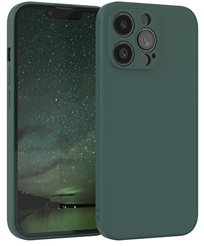 EAZY CASE - Silikonhülle für iPhone 13 Pro Hülle Silikon Case Grün weich stoßfeste Handyhülle Schutzhülle mit Kameraschutz Dünn Premium Schutz Cover TPU Phone Bumper in Piniengrün Matt