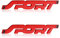 2Pcs Alloy Sport Auto Emblem, 3D Metall Sport Premium Auto Seite Kotflügel Hinten Kofferraum Emblem Abzeichen Aufkleber (red)