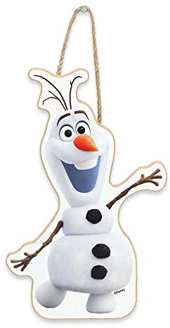Disney Frozen Olaf Fröhliche hängende Holz-Wanddekoration – lustiges Olaf-Schild für Kinderzimmer oder Filmzimmer