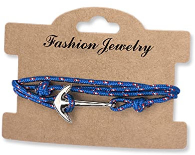 Mopec 20 Stück Anker Armbänder aus Metall mit Segeltau