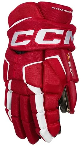CCM Super Tacks AS-V Handschuhe Junior, Größe: 12, Farbe: rot/weiß