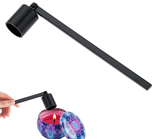 Cortney Éteignoir à Bougie en Acier Inoxydable avec Long Manche, Éteignoir à Bougie Accessoire pour Éteindre Les Bougies en Toute Sécurité, Outil de Bougie pour la Plupart des Bougies (Noir)