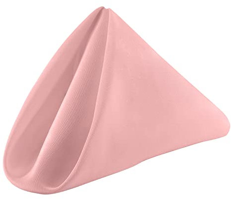 WedDecor Lot de 10 serviettes de table en coton polyester rose poudré de 50,8 cm pour la maison, mariage, banquet, hôtel, dîner, fête, événements, bords ourlés, légères et lavables en machine