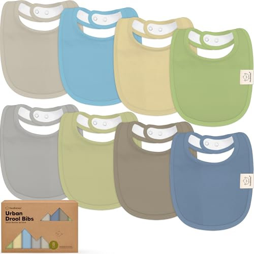 Baby Lätzchen für Jungen & Mädchen - 8er-Pack Bio Baumwolle Lätzchen zum Zahnen - Lätzchen Baby Mädchen & Junge - Lätzchen groß für Säugling, Kleinkind (Icelandic)