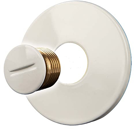 tecuro Messing-Stopfen AG G 1/2 Zoll mit Rosette langlebig und robust aus Messing weiß für Installation gemäß Trinkwasserverordnung 50930-6