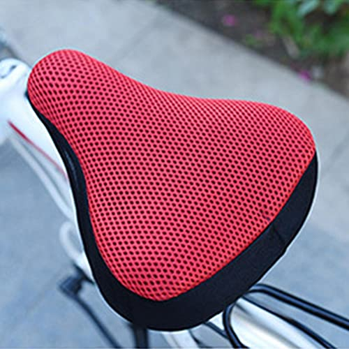 SPYMINNPOO Funda para sillín de bicicleta, funda acolchada transpirable cómoda para accesorios de bicicleta (Red)