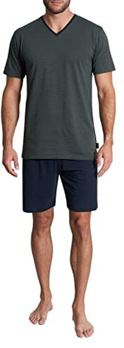 TOM TAILOR Herren Shorty grün quergestreift