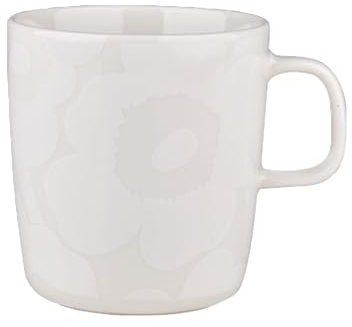 Marimekko Oiva Unikko Geschirr aus Steingut, 400 ml, Weiß