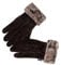 Nordvek Damen Handschuhe aus Lammfell, umklappbarer Bund, Veloursleder, Nr. 301 100, Schokobraun, M/L