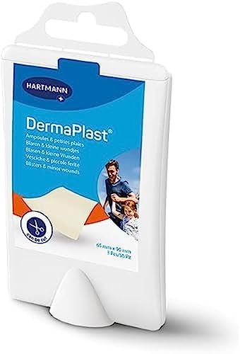 Dermaplast Ampoules et Petites Plaies à Découper - Pansements Hydrocolloïdes - N'Adhère Pas à La Plaie - Imperméable - 65 x 90 mm - 3 Unités
