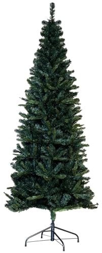 Christmas Tree World | 8ft Artificial Unlit Slim Mixed Pine | Natural and Realistic Look with Bushy and Luxury Quality PVC Tips | Easy to Assemble and Take Down | 98cm Diameter