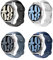 Astorgos 4 Pcs Bracelet de Montre Compatible avec Samsung Galaxy Watch 6 5 4 40/44mm/6 Classic/5 Pro/4 Classic/3/Active2,Bracelet Remplacement Smartwatch de Sport en Silicone avec Boucle Papillon, A