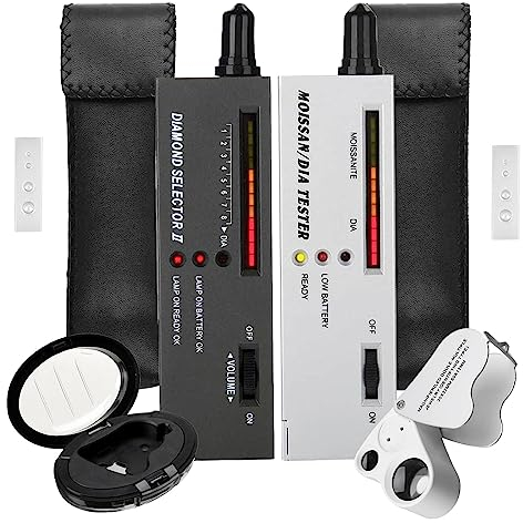 Tester professionale per diamanti, penna tester per gioielli ad alta precisione, rilevatore di diamanti professionale con ingrandimento pieghevole 30X 60X Mini LED