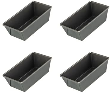 Zenker 9916250 4 Stück Kuchenform 16 cm, Kuchenform, Kuchenform, Kuchenform, Briocheform, rechteckige Backform, Stahl, 16 x 8,5 x 5,5 cm
