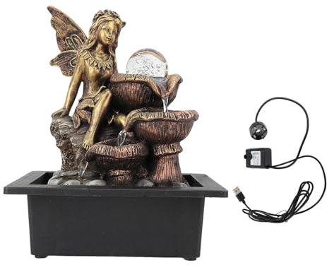 Fontaine De Table, Pompe Silencieuse USB, Fontaine De Table De Relaxation, Fonction Cascade, Augmente L'humidité avec Lumière LED pour Le Salon