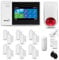 HUXGO® HXA007 Funk Alarmanlage Set WiFi + GSM mit Alarmsirene | Alarm System mit Bewegungsmelder, 12x Fensteralarm/Türsensoren | Alarmanlage fürs Haus, Wohnung, Wohnmobil | Smart Home