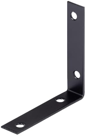 Alberts 824631 Stuhlwinkel - galvanisch blau verzinkt - schwarz - kunststoffbeschichtet - 75 x 75 x 16 mm | 25er Set