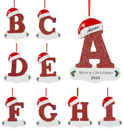 Personalised Christmas Tree Hanging Pendant Ornament 2024 Personalised Christmas Tree Ornaments, Custom Name, Festive Decoration, Creative Gifts (letter)