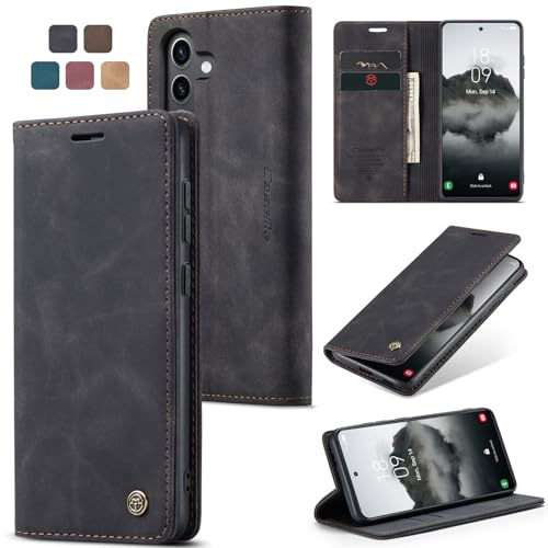 owlhold Funda Samsung Galaxy S24 Plus Carcasa Avanzado PU Piel [Tarjetas y Billetera][Soporte Plegable][Cierre Magnético] Antigolpes Libro Carcasa para Samsung Galaxy S24 Plus -Negro