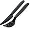 Wiederverwendbares Plastikbesteck schwarz | MEHRWEG Campingbesteck | PREMIUM Reisebesteck | robustes Outdoor Besteck (Set - 50 Gabel + 50 Messer)
