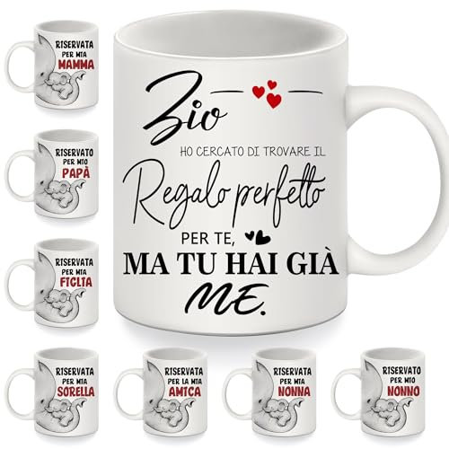 Bommex Zio Ho cercato di trovare il regalo perfetto per te ma tu hai già me Tazze regalo divertenti per lo Zio Compleanno Festa del Papà Regalo di Natale Migliore Zio Tazzine da caffè Regalo(zio)