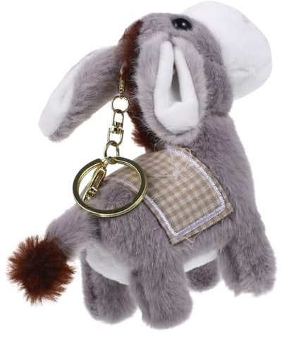 Vaguelly Esel Schlüsselanhänger Mini Esel Ornamente Plüschtiere Schlüsselanhänger Schlauch Kuscheltier Dekoratives Plüschtier Weiches Tier Schlüsselanhänger Mädchenspielzeug