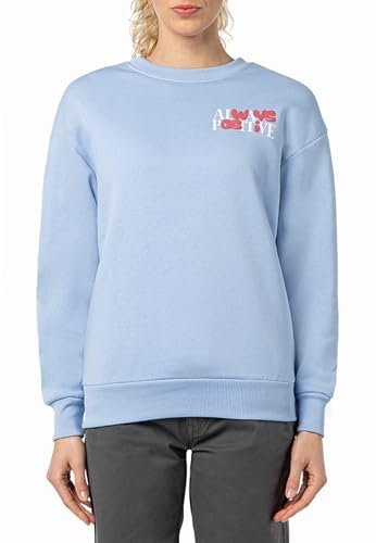 Sublevel Damen Sweatshirt mit Backprint Light-Blue XL