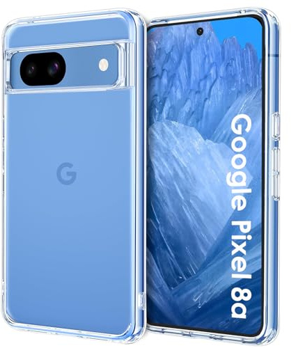 ICEDIO Ultra Clear TPU hülle für Google Pixel 8a 5G 6.1″(2024) | Kristallklar, Vergilbungsfrei, Elastisches TPU, Luftpolster-Ecken, Erhöhter Kamerarahmen, Passgenaue Aussparungen