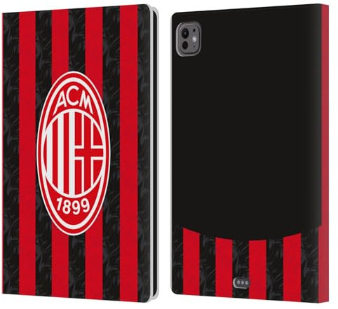 Head Case Designs sous Licence Officielle AC Milan Accueil Kit D'écusson 2025/26 Étui Portefeuille en Cuir Compatible avec Apple iPad Pro 11 M4/M5 2024/2025