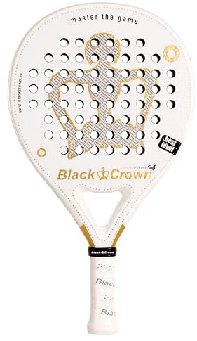 Black Crown Pala da paddle Piton White Soft - Forma rotonda - Nucleo 3K Aluminium - Controllo superiore - Peso 355 gr - Telaio 38 mm 80% fibra di carbonio - Livello avanzato