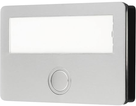 Grothe Klingeltaster Türklingelknopf mit großem Namensschild Unterputz LED-Beleuchtung Aluminiumoberfläche ETA 641 (Nach Montage sind keine Schrauben sichtbar, inklusive Aufputz-Rahmen)