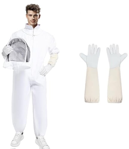 Fleymu Imkeranzug Stichfest für Männer und Frauen - Vollständiger Schutz mit atmungsaktivem Komfort, Wespenschutzanzug für Bienen und Wespen im Garten (XL)