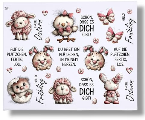 Rub-ons Sticker Ostern, Frühling, Keksglas Etiketten, randlose Rubons Sticker, Tischdeko, Rubon Aufkleber (228 Ostern Cookie)