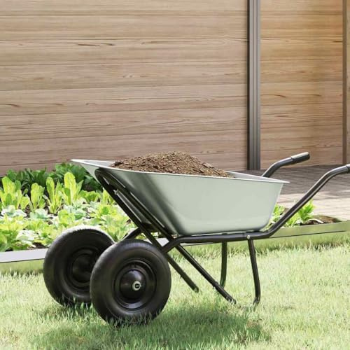 INLIFE Remplacement du Plateau de brouette Argenté 88 x 60 x 32 cm