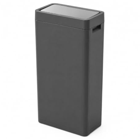 32L Slim Plastic Trash Can with Swing Lid, Tall Narrow Waste Bin 60*80 Bag