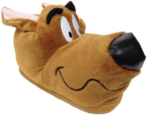 Shuby Doo Winter Indoor Animal Dog Slippers for Adults Kids | Great for Funny Joke & Birthday Gift | Cotton Padded Rubber Sole Comfortable Fit & Softy