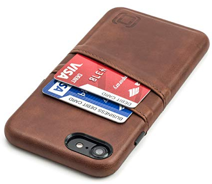 Dockem iPhone SE 3 (2022), iPhone SE 2020, iPhone 8/7 Porta Carte a Portafoglio: Pelle Sintetica con 2 Scomparti per Carte di Credito (Exec Marrone)
