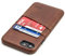 Dockem Exec Wallet Case for iPhone SE 3 (2022), iPhone SE 2020, iPhone 8/7: Synthetic Leather with 2 Card Holder Slots [Brown]