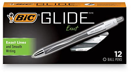 BIC Atlantis Exact einziehbar Kugelschreiber, Schwarz, 0.7 mm, Fein, Dutzend