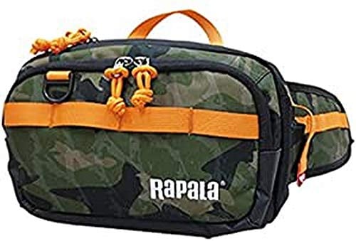 Rapala Unisex-Adult Angeltasche Jungle Hip Pack-Angelkoffer in Gürtelgröße-Für Angelzubehör-Hauptfach mit Reißverschluss-Seitentaschen Bauchtasche, Grün/Gelb, Einzigartig